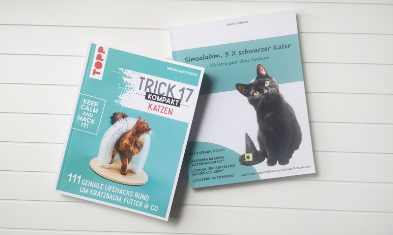 Das Foto zeigt zwei von Miriams Büchern