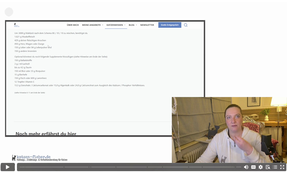 Einblick in ein Kursvideo: Wir berechnen gemeinsam ein Rezept nach Beutetierschema